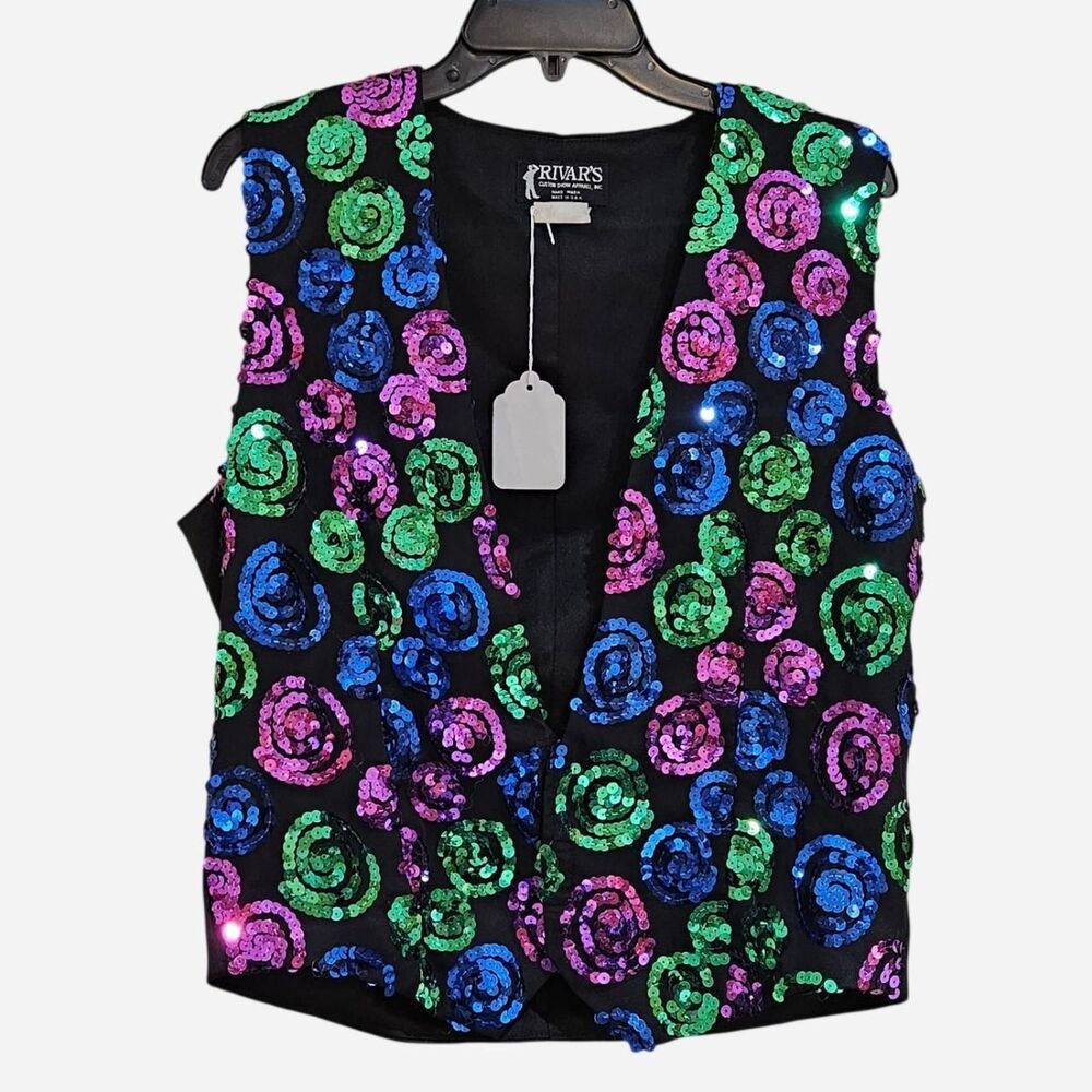 90s festival indie sleaze sequin black vest